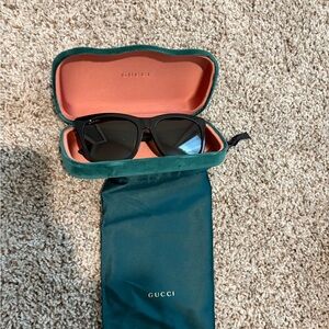 Gucci Black Sunglasses with Teal Case